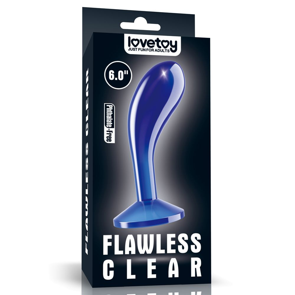 Купить синяя анальная втулка flawless clear prostate plug 6.0 - 15 см. Image