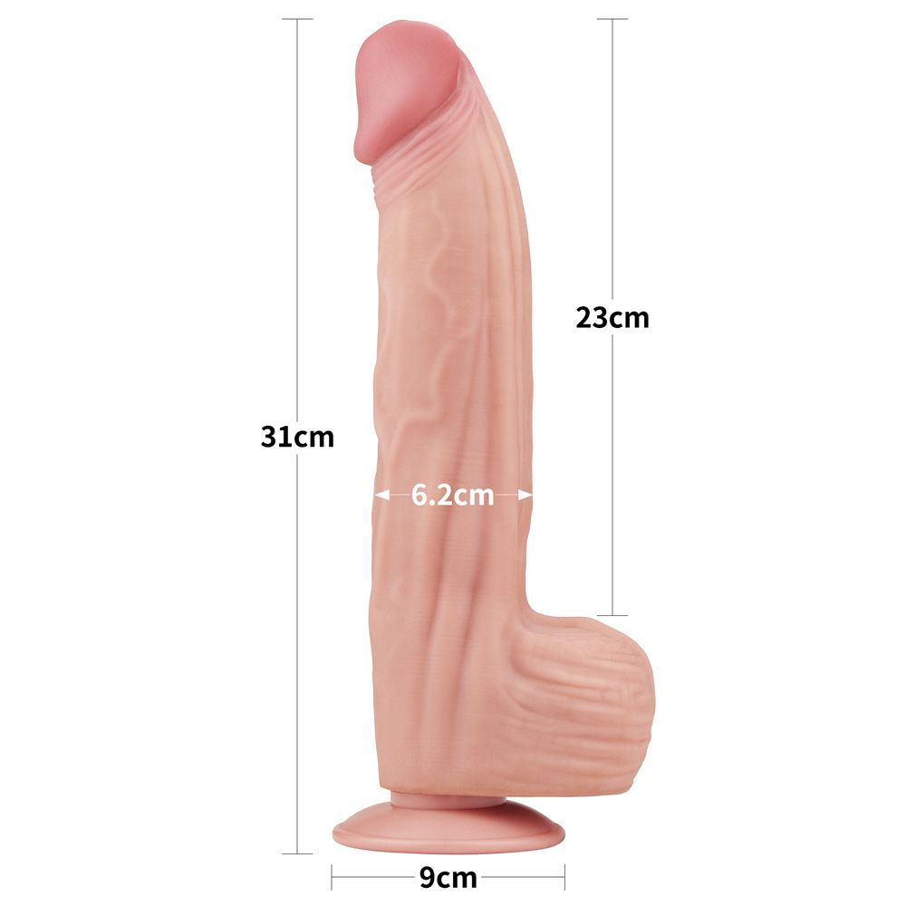 Купить телесный фаллоимитатор 12 king sized sliding skin dual layer dong - 31 см. Image