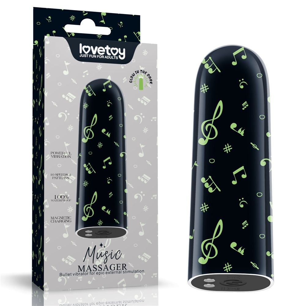 Купить мини-вибратор rechargeable glow-in-the-dark music massager - 8,5 см. Image