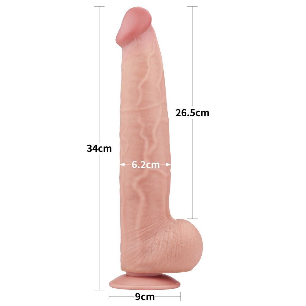 Купить телесный фаллоимитатор 13.5 king sized sliding skin dual layer dong - 34 см. Image