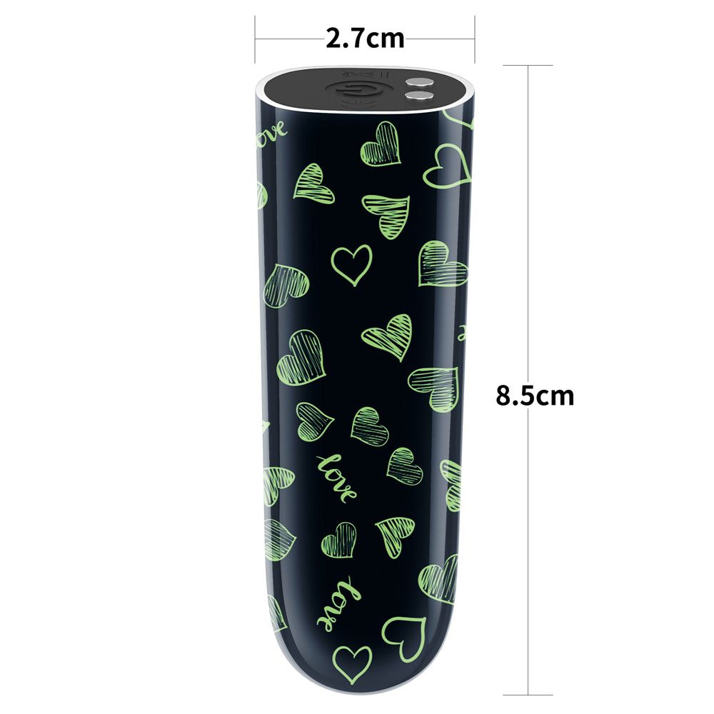 Купить мини-вибратор rechargeable glow-in-the-dark heart massager - 8,5 см. Image