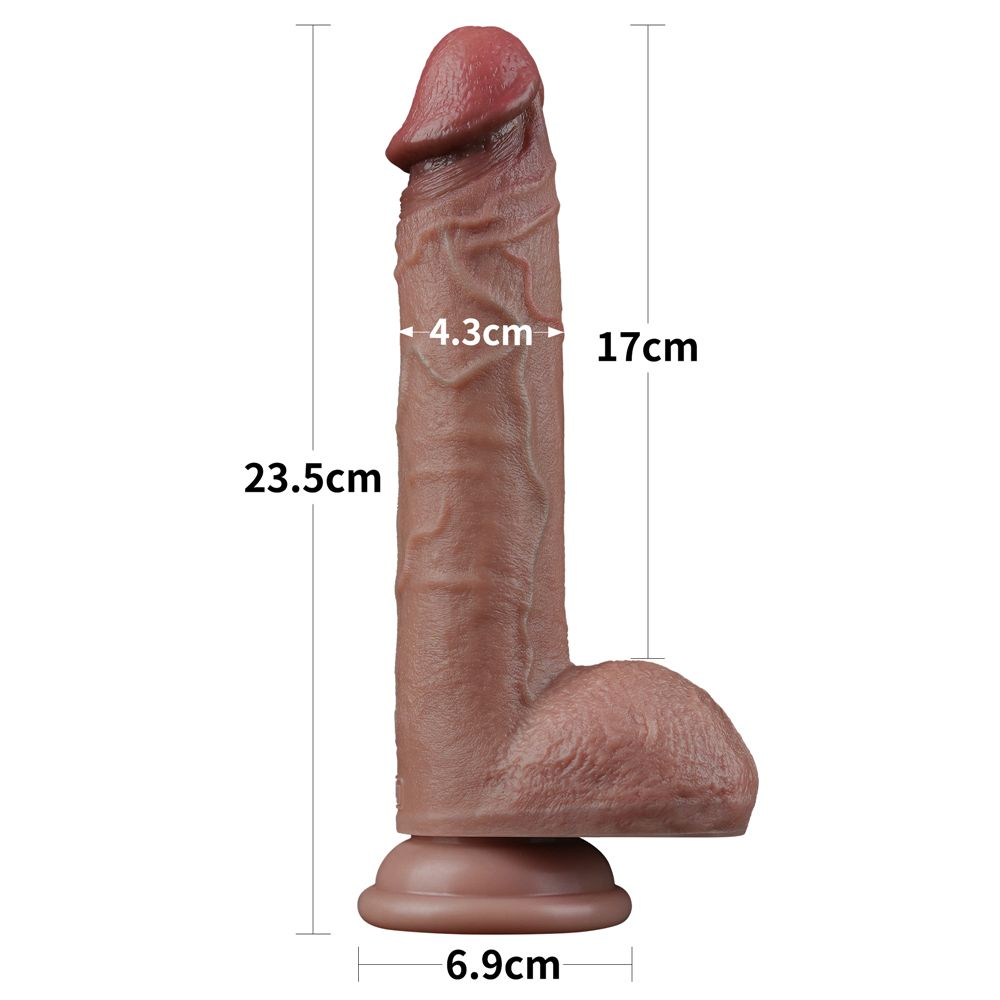 Купить коричневый фаллоимитатор 9 dual layered silicone - 23,5 см. Image