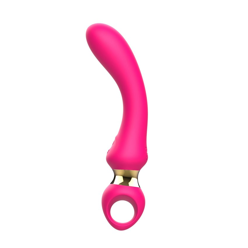 Купить розовый изогнутый вибромассажер moon vibrator - 21,1 см. Image