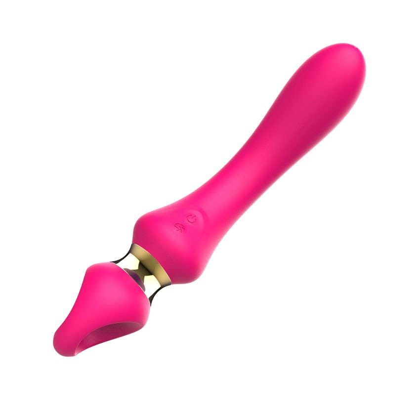 Купить розовый изогнутый вибромассажер moon vibrator - 21,1 см. Image