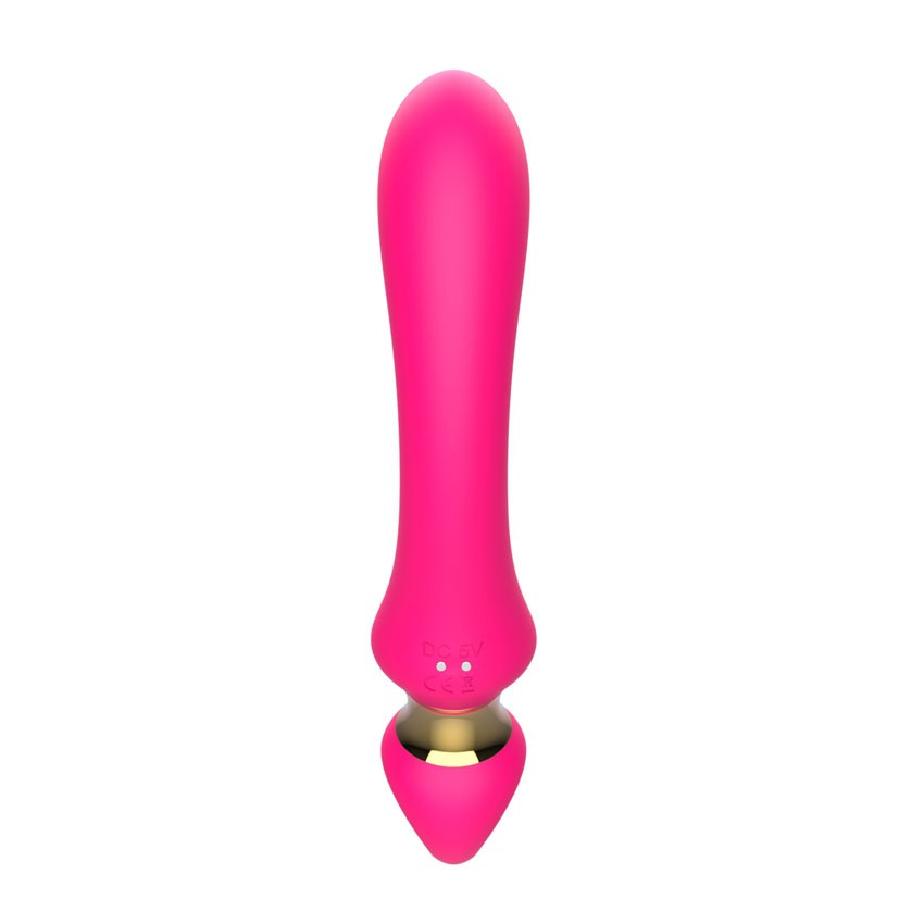 Купить розовый изогнутый вибромассажер moon vibrator - 21,1 см. Image