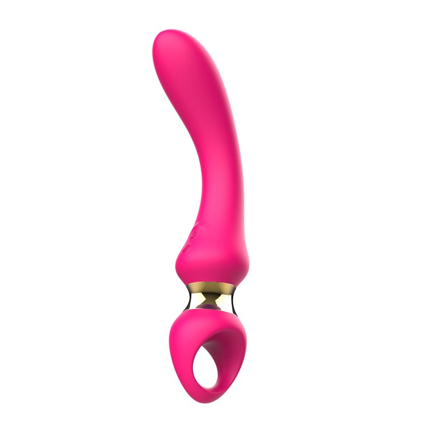 Купить розовый изогнутый вибромассажер moon vibrator - 21,1 см. Image