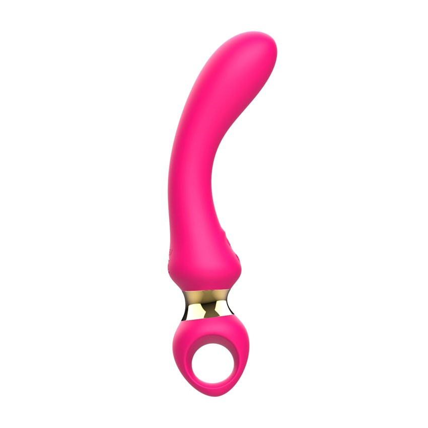 Купить розовый изогнутый вибромассажер moon vibrator - 21,1 см. Image