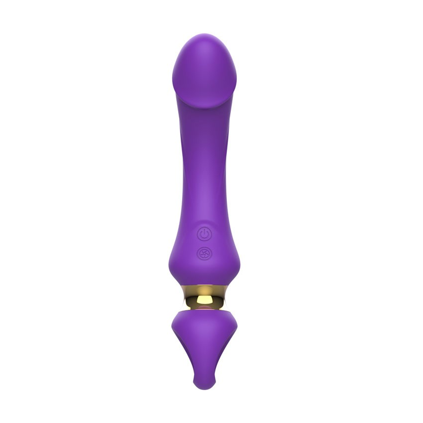 Купить фиолетовый изогнутый вибромассажер moon vibrator - 21,1 см. Image