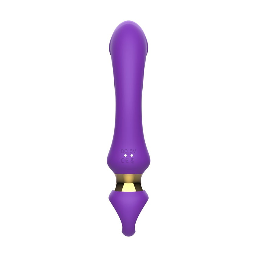 Купить фиолетовый изогнутый вибромассажер moon vibrator - 21,1 см. Image