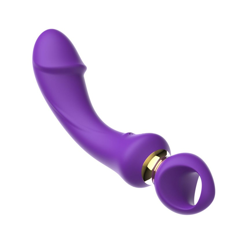 Купить фиолетовый изогнутый вибромассажер moon vibrator - 21,1 см. Image