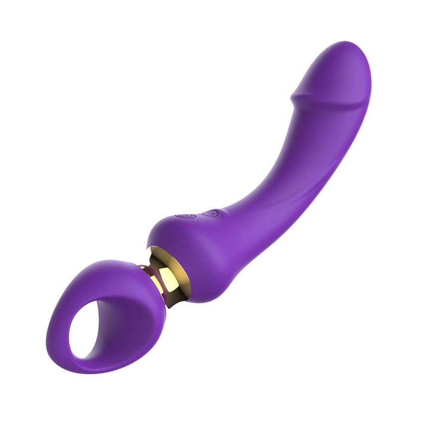 Купить фиолетовый изогнутый вибромассажер moon vibrator - 21,1 см. Image