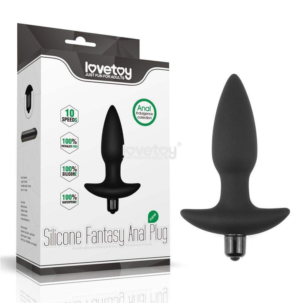 Купить черная анальная вибропробка anal indulgence collection fantasy plug - 14,5 см. Image