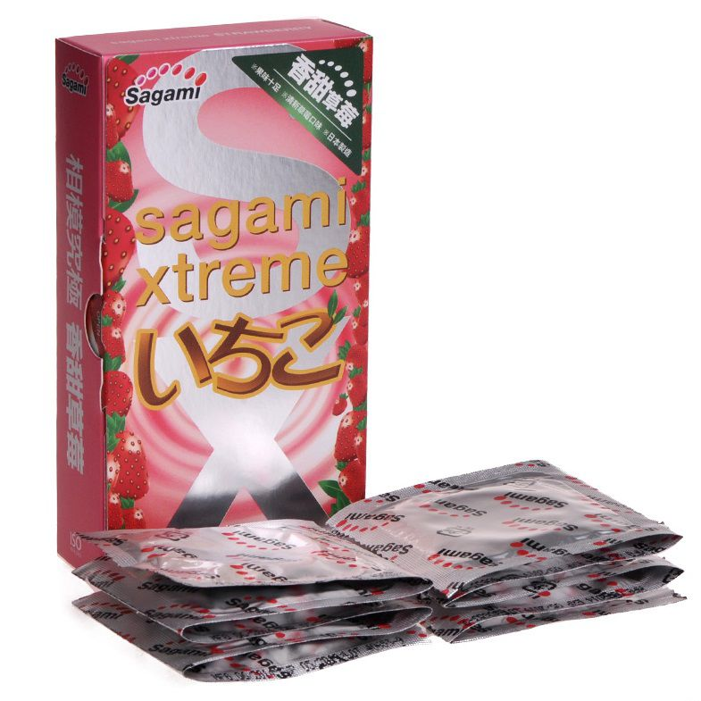 Купить презервативы sagami xtreme strawberry c ароматом клубники - 10 шт. Image