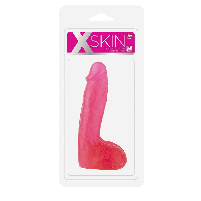 Купить розовый фаллоимитатор xskin 7 pvc dong - 18 см. Image