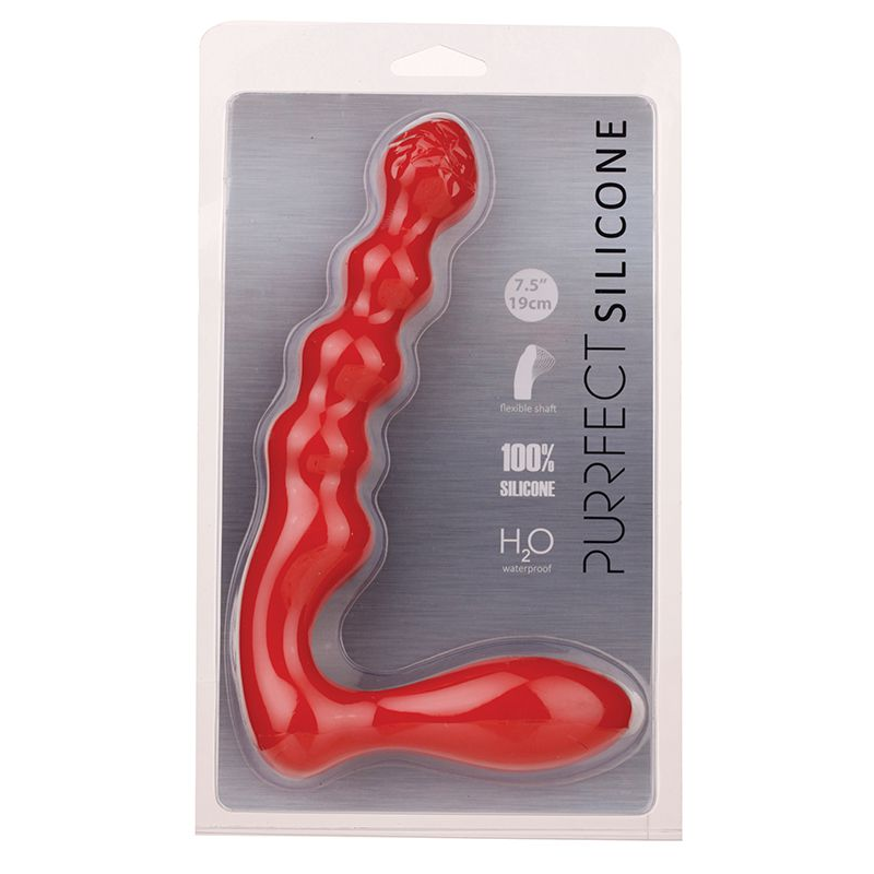 Купить красный силиконовый стимулятор purrfect silicone - 19 см. Image