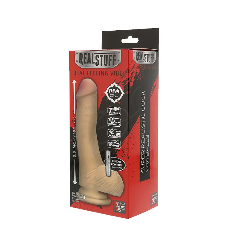 Купить реалистичный телесный вибромассажёр realstuff 6.5inch vibrator - 16,5 см. Image