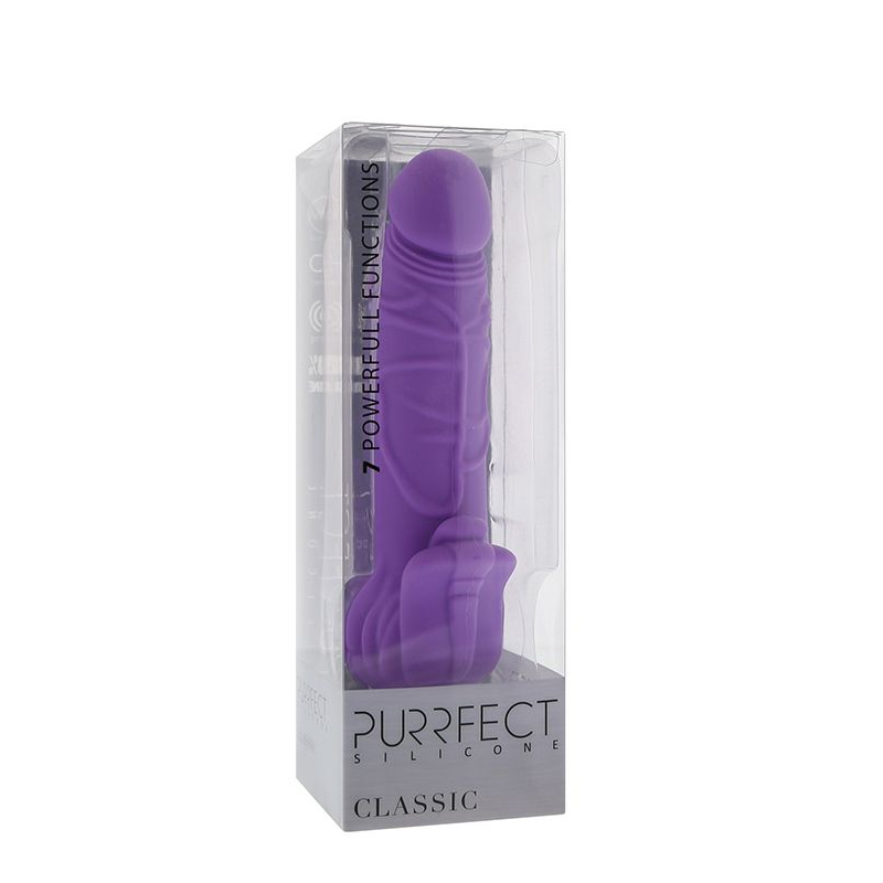 Купить фиолетовый вибратор с лепестками в основании purrfect silicone classic 7inch purple - 18 см. Image