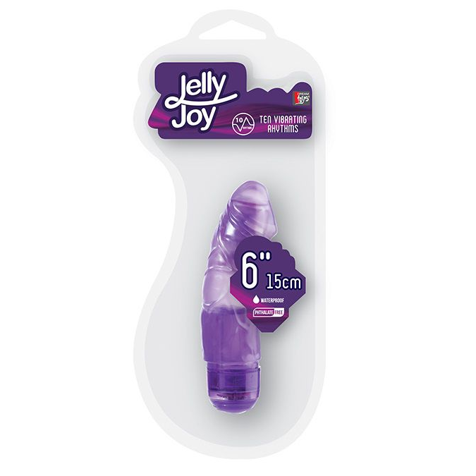 Купить фиолетовый вибромассажёр jelly joy 6inch 10 rhythms - 15 см. Image