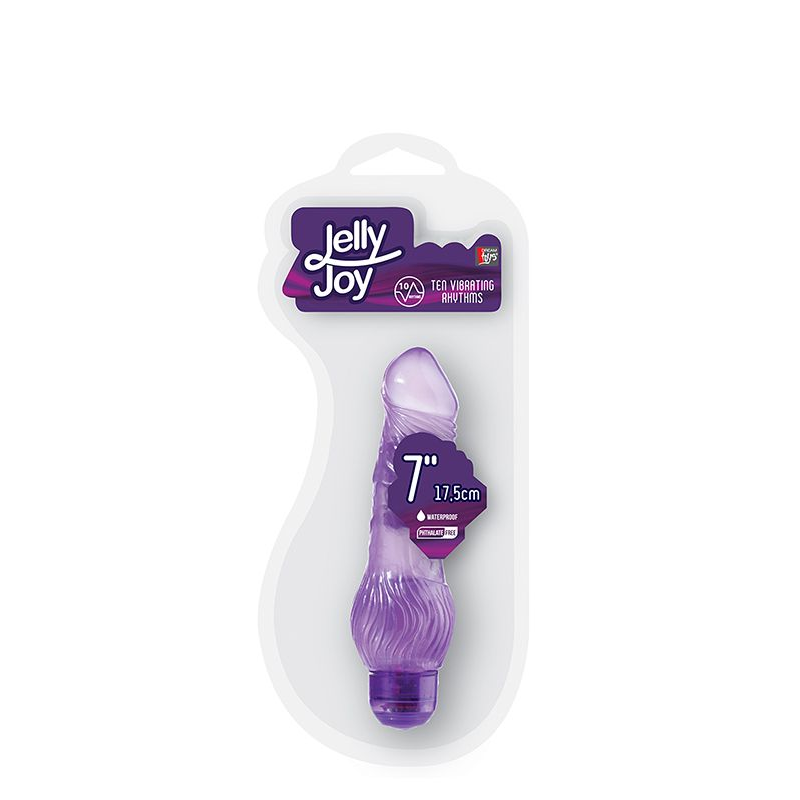 Купить фиолетовый гелевый вибратор jelly joy 7inch 10 rhythms purple - 17,5 см. Image