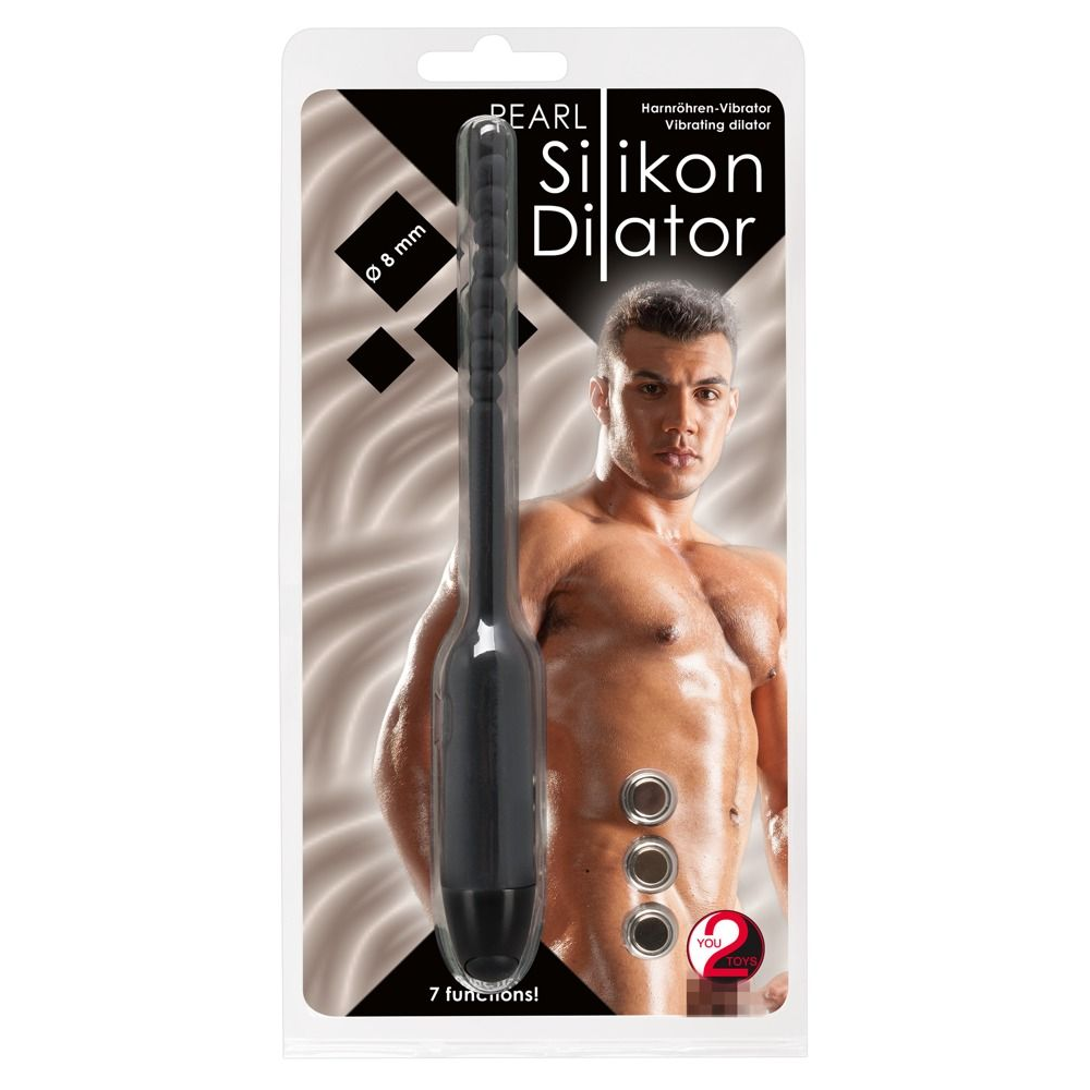 Купить чёрный вибростимулятор для уретры silikon dilator - 19 см. Image