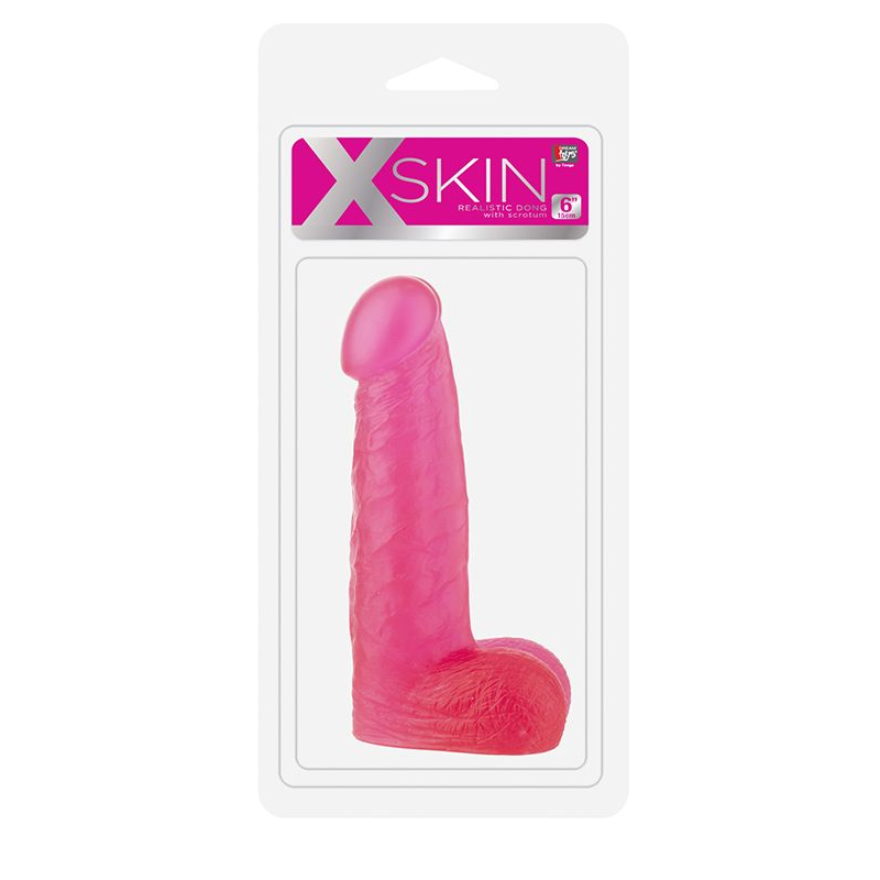 Купить розовый фаллоимитатор xskin 6 pvc dong - 15,2 см. Image