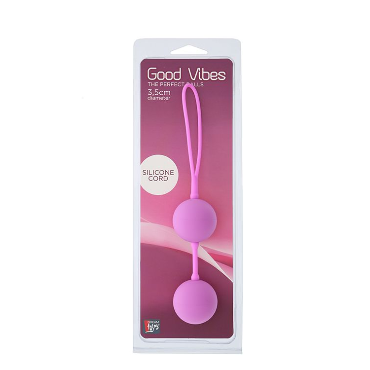 Купить розовые вагинальные шарики на силиконовой связке good vibes the perfect balls pink Image