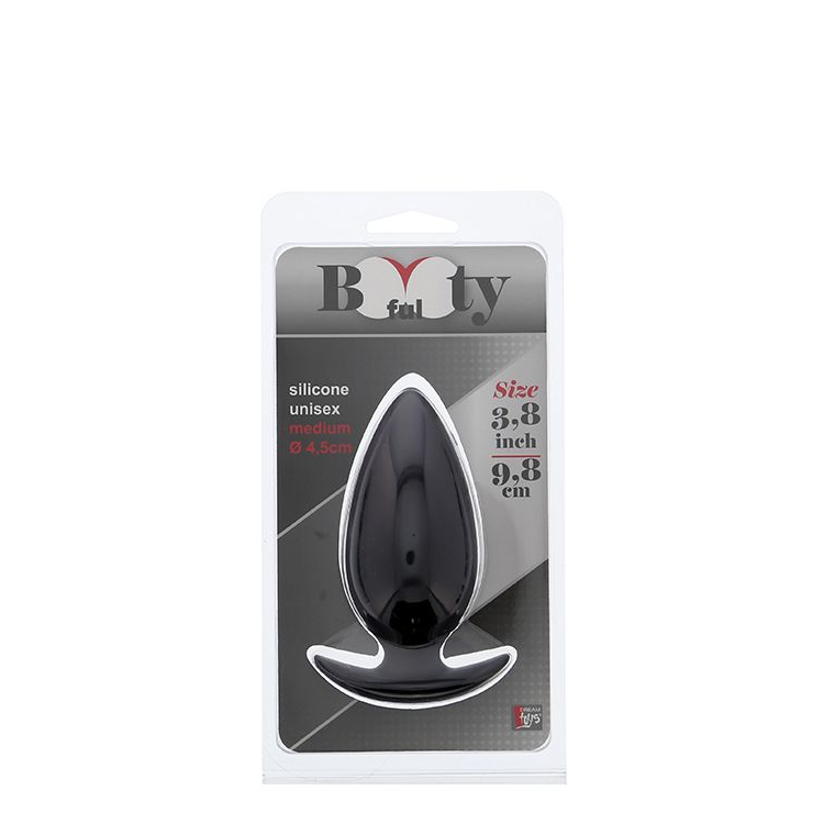 Купить чёрная анальная пробка bootyful anal plug medium black - 9,8 см. Image