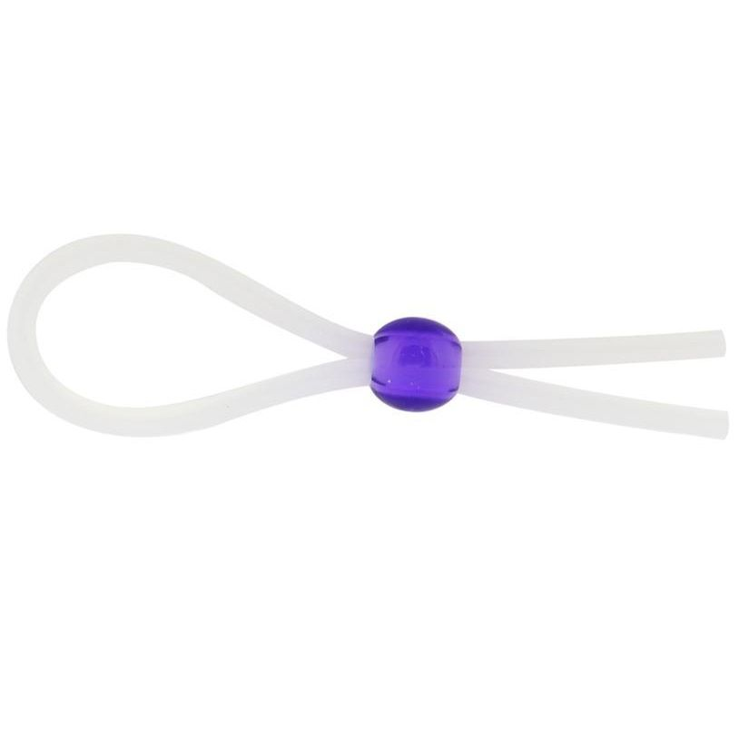 Купить прозрачное лассо с фиолетовой бусиной silicone cock ring with bead lavender Image