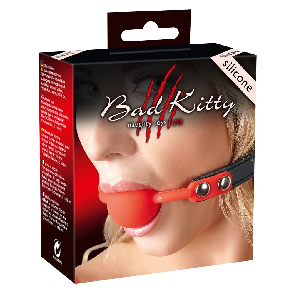 Купить силиконовый кляп-шар на чёрных ремешках red gag silicone Image