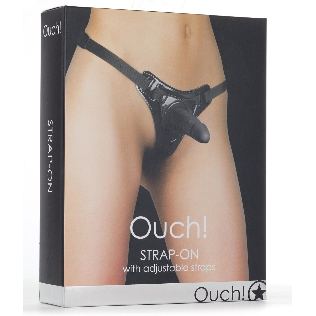 Купить чёрный страпон strap-on black ouch! - 11 см. Image