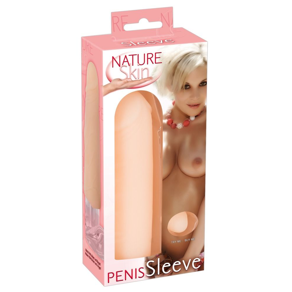 Купить телесная насадка на пенис nature skin - 15,5 см. Image