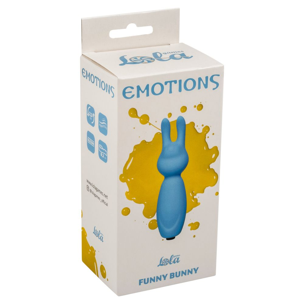 Купить голубой мини-вибратор emotions funny bunny Image