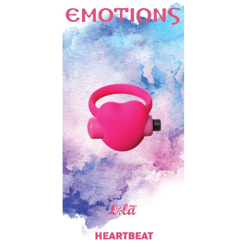 Купить розовое эрекционное виброколечко emotions heartbeat Image