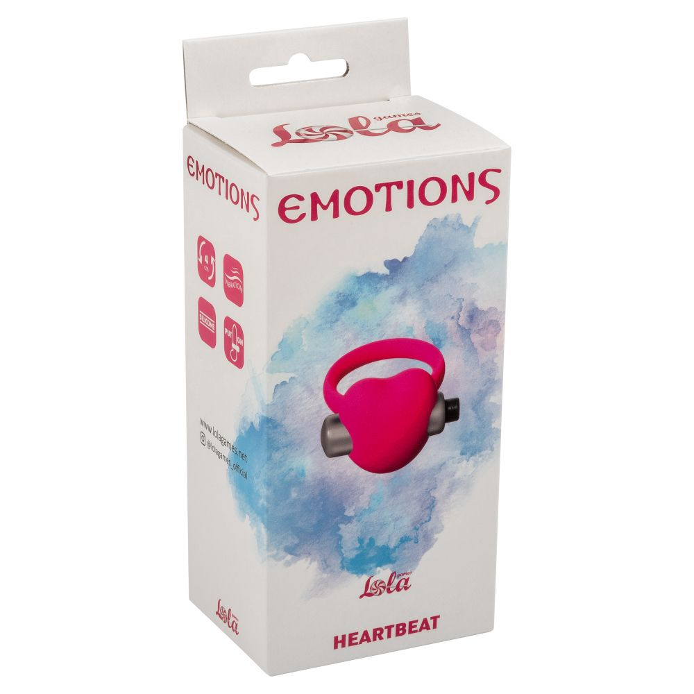 Купить розовое эрекционное виброколечко emotions heartbeat Image