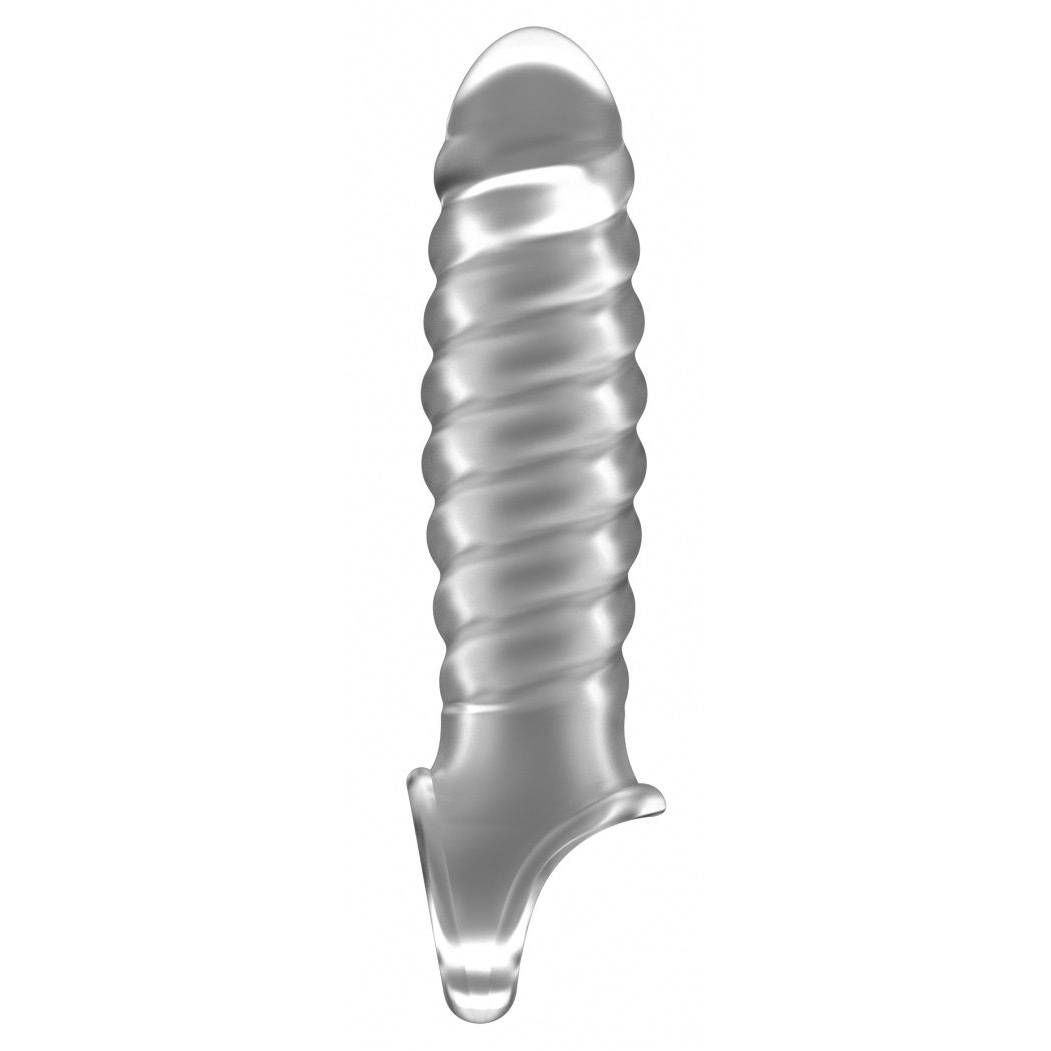 Купить прозрачная ребристая насадка stretchy penis extension no.32 Image