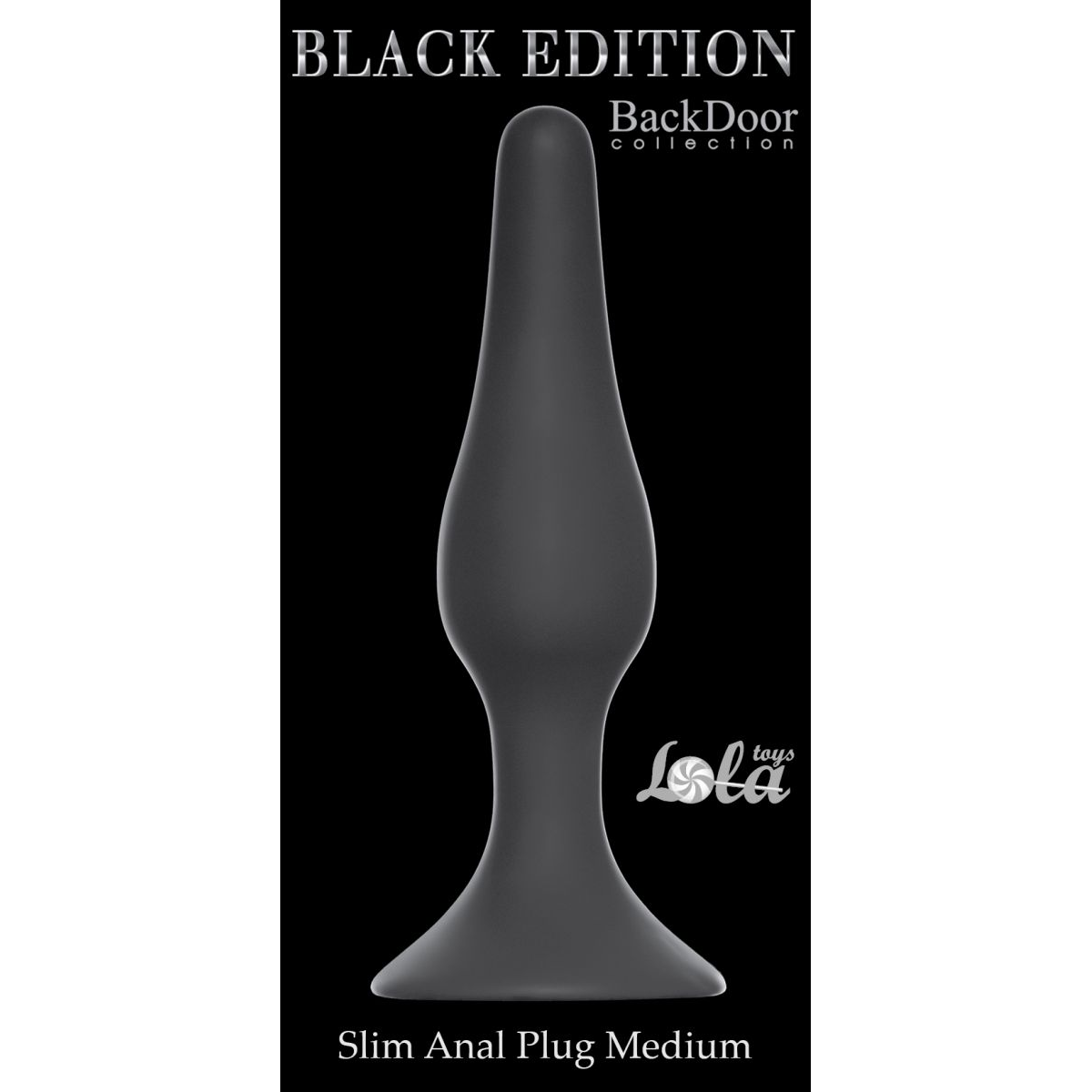 Купить чёрная анальная пробка slim anal plug medium - 11,5 см. Image