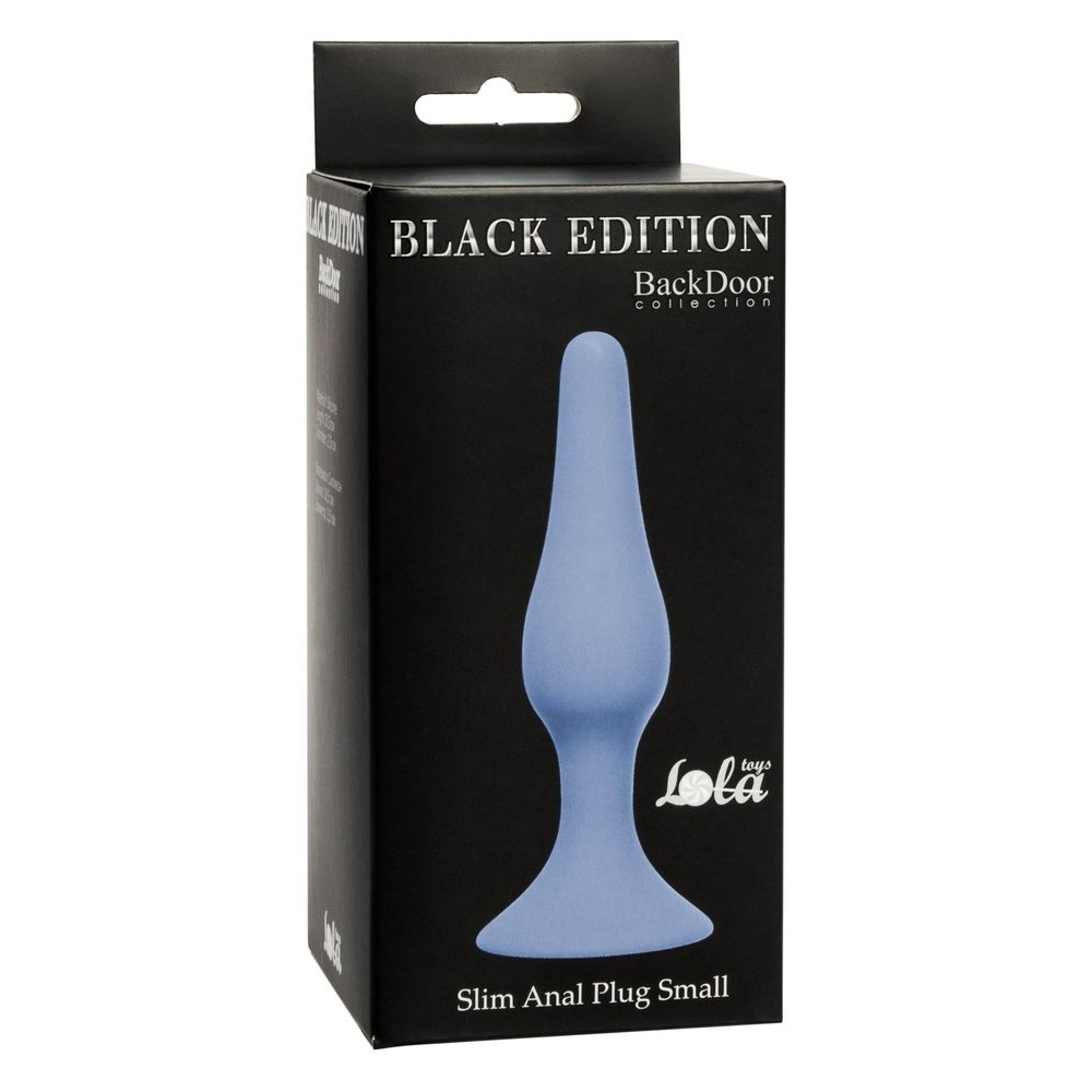 Купить синяя малая анальная пробка slim anal plug small - 10,5 см. Image