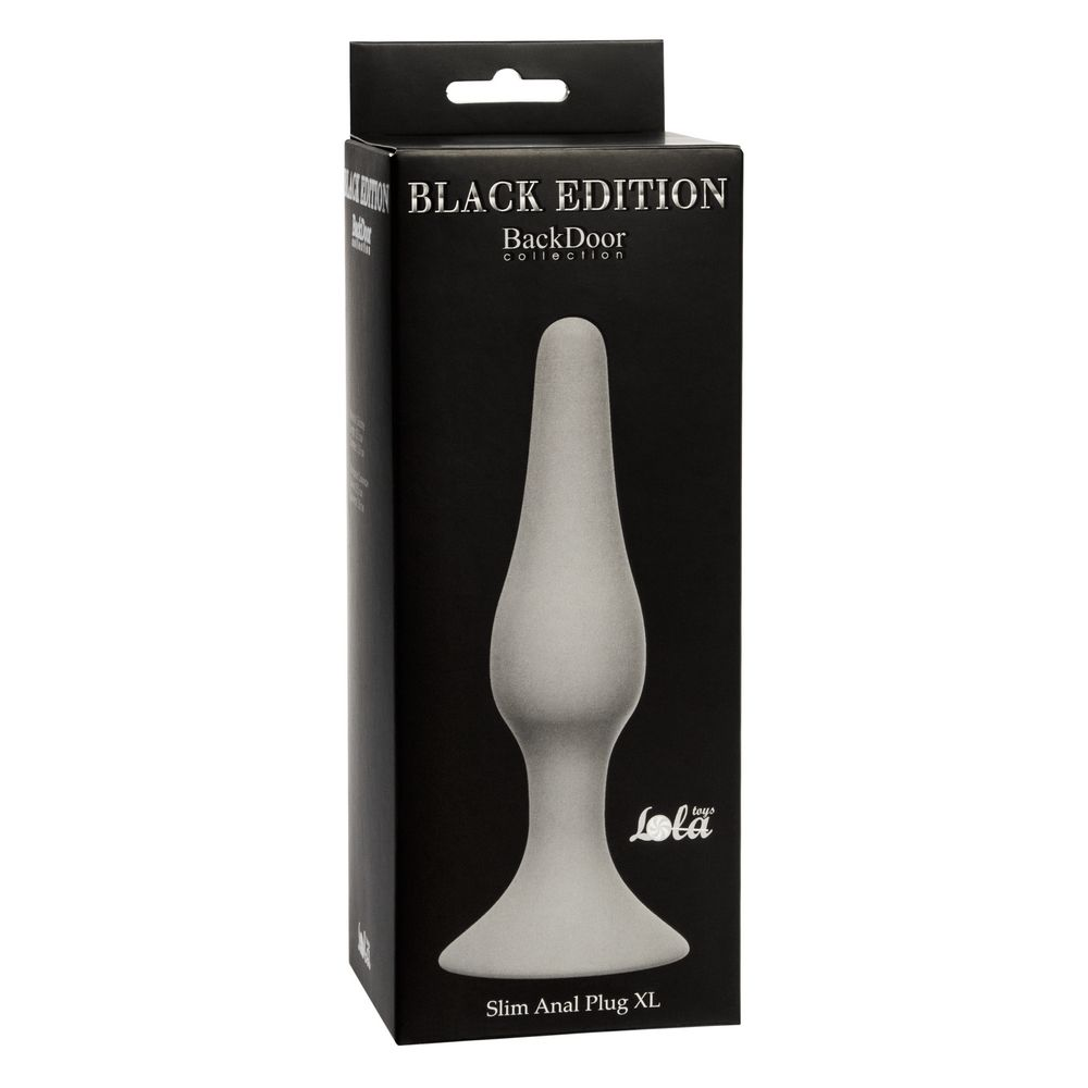 Купить серая анальная пробка slim anal plug xl - 15,5 см. Image