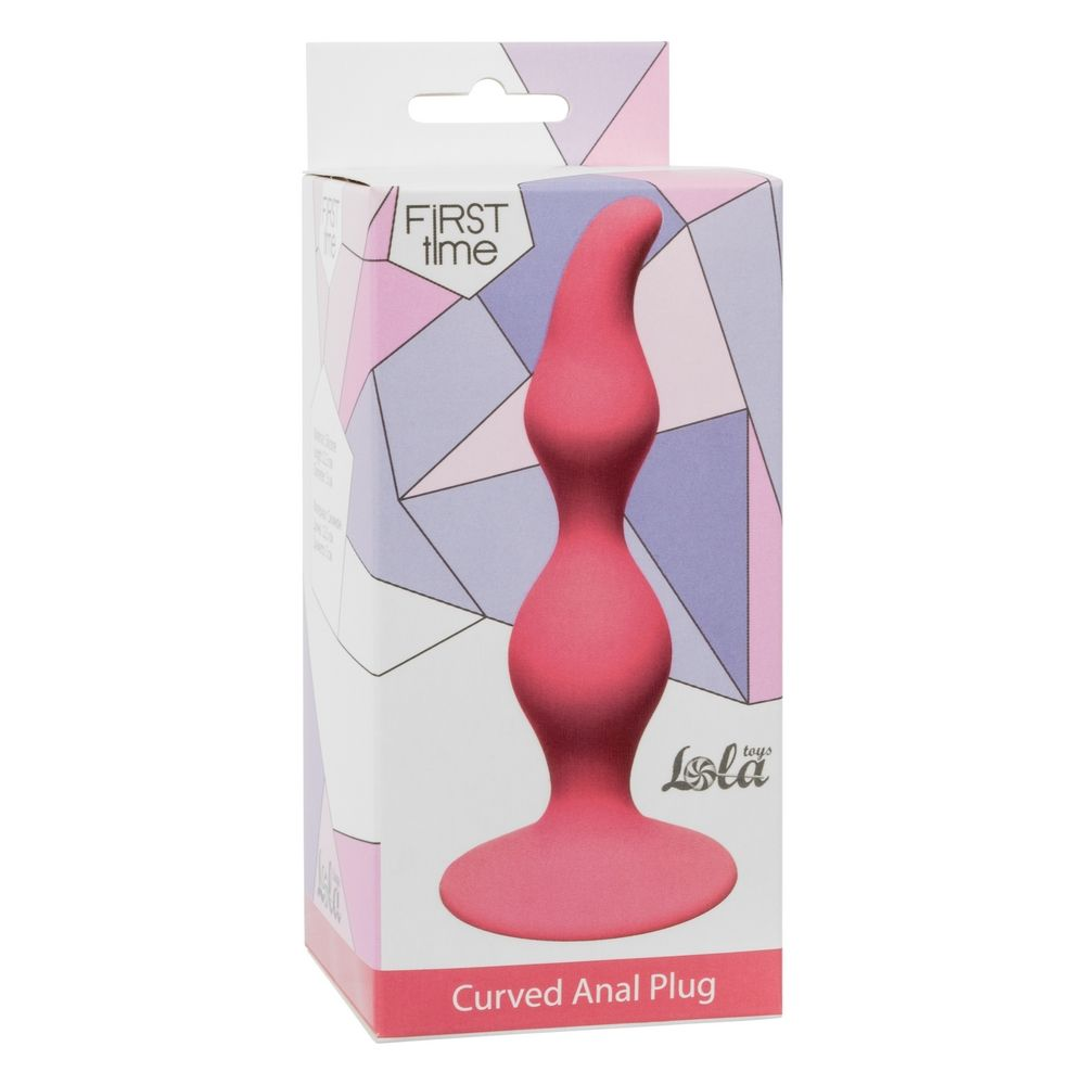 Купить розовая анальная пробка curved anal plug pink - 12,5 см. Image