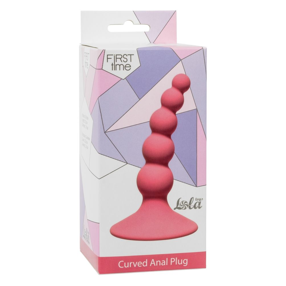 Купить розовая анальная пробка ribbed plug pink - 10,5 см. Image