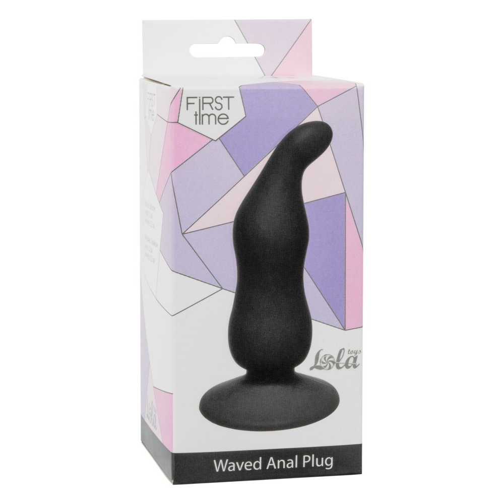 Купить чёрная анальная пробка waved anal plug black - 11 см. Image