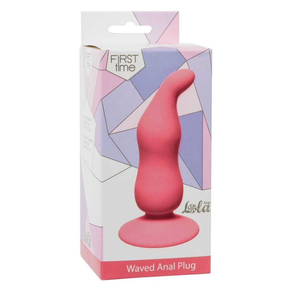 Купить розовая анальная пробка waved anal plug pink - 11 см. Image