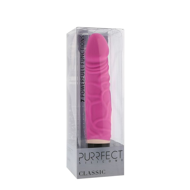 Купить ярко-розовый вибратор purrfect silicone classic 6.5inch - 16,5 см. Image