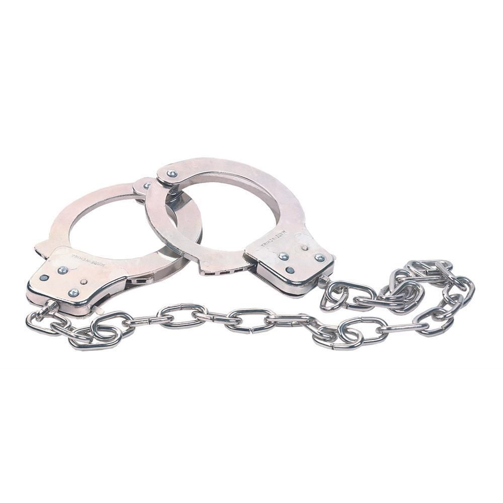 Купить наручники из металла с длинной цепочкой chrome handcuffs metal handcuffs w. key Image