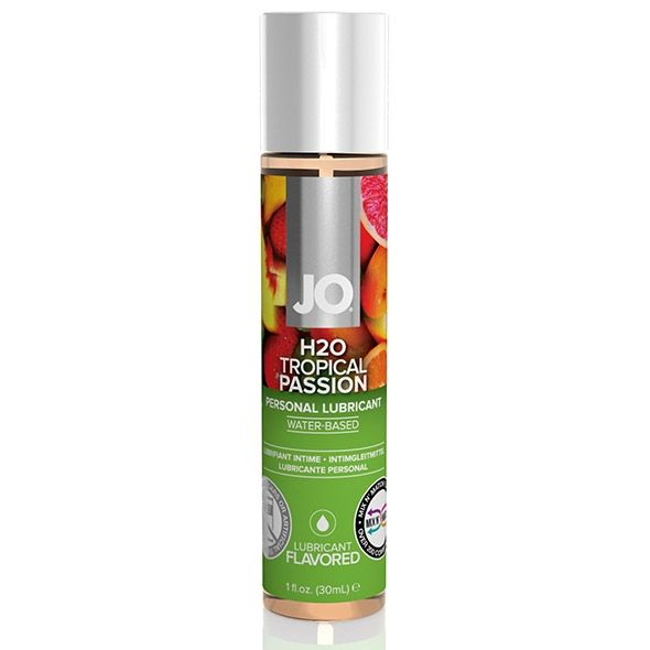 Купить лубрикант на водной основе с ароматом тропических фруктов jo flavored tropical passion - 30 мл. Image