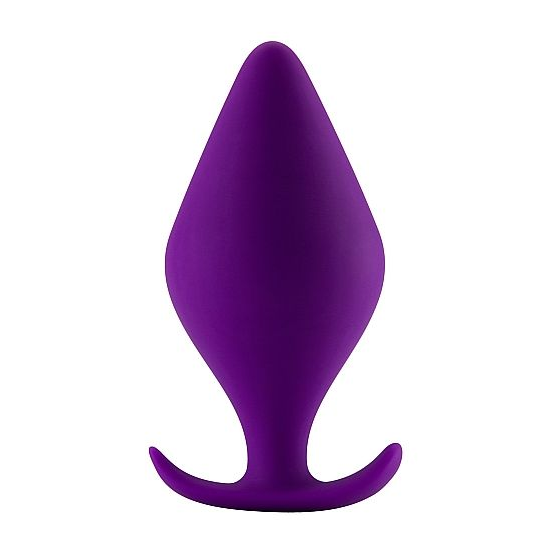 Купить фиолетовая анальная пробка butt plug with handle large - 13,1 см.  Image