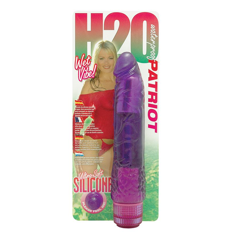 Купить водонепроницаемый фиолетовый вибромассажер h2o patriot waterproof vibrator - 19 см. Image