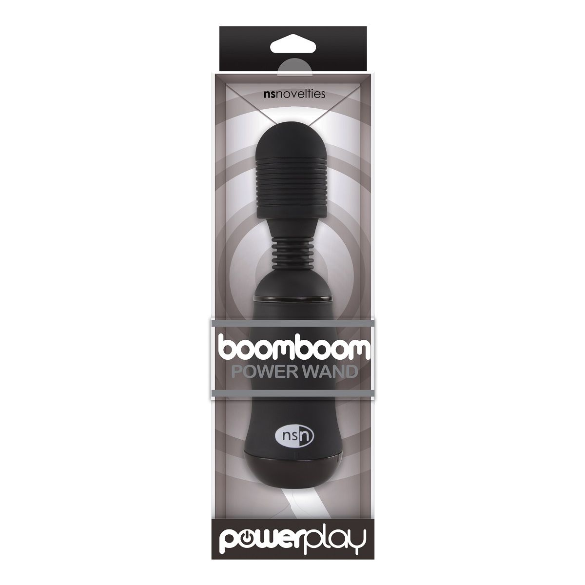 Купить чёрный вибромассажёр для эрогенных зон boomboom power wand - 18 см. Image