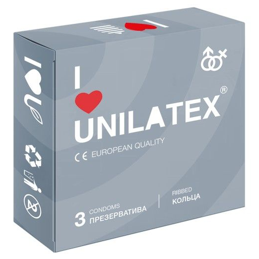 Купить презервативы с рёбрами unilatex ribbed - 3 шт. Image