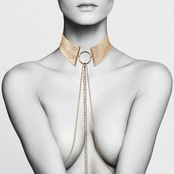 Купить золотистый ошейник с цепочками desir metallique collar Image